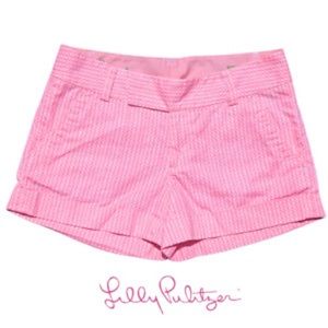 LILLY Pulitzer pink Checkard BARBIE Barclays shorts size 8
